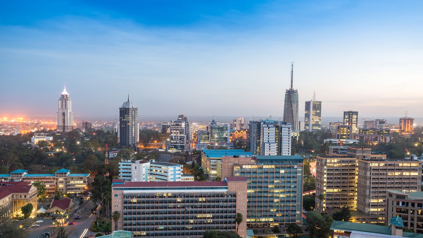 Nairobi city and wildlife travel atmosphere in Kenya