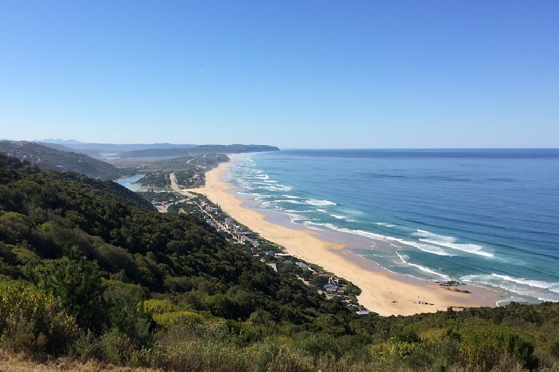 Wilderness travel scene with lagoon, beach, and forest inspiration